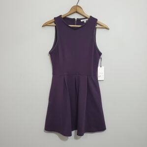 NWT Rae Francis Leather Trim Kendrick Dress